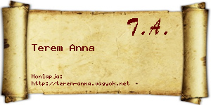 Terem Anna névjegykártya